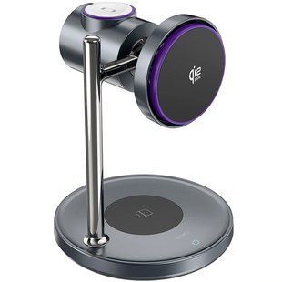 БЗУ WIWU Wi-W041 Space Qi2 3 in 1 wireless charger Black