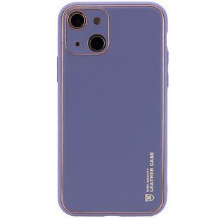 Шкіряний чохол Xshield для Apple iPhone 14 (6.1") Сірий / Lavender Gray