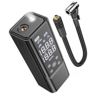 Уценка Автомобильный насос Hoco ZP7 Maddy smart (5000 mAh) Мятая упаковка / Black