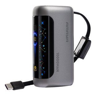 Уценка Портативное ЗУ Power Bank Amaya F040C PD22.5W with display and cable 10000 mAh Поврежденная упаковка / Gun Grey