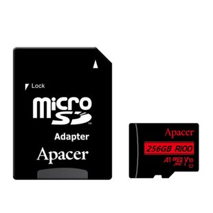 Карта памяти Apacer microSDXC (UHS-1) 256Gb class 10 V10 A1 R100MB/s + SD adapter Black
