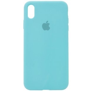 Чехол Silicone Case Full Protective (AA) для Apple iPhone X (5.8") / XS (5.8") Бирюзовый / Marine Green