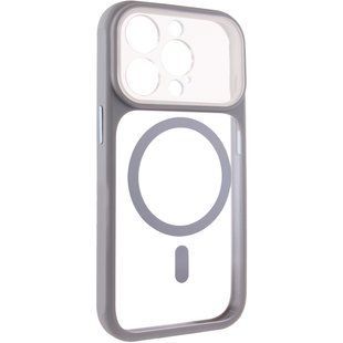 Чехол TPU+PC GETMAN Moon Clear with MagSafe для Apple iPhone 15 Pro Max (6.7") Grey