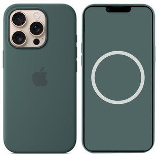 Чохол Silicone case (AAA) with Magsafe and Animation для Apple iPhone 16 Pro Max (6.9") Lake Green