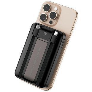 Портативное ЗУ Power Bank WIWU Wi-P061 22.5W+PD20W с БЗУ+iWatch with cable 10000 mAh Black