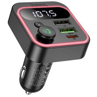 АЗП FM модулятор Hoco E85 Tiger PD20W+QC3.0 (2USB-A/1C) Black