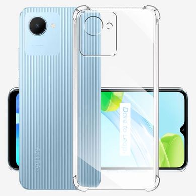 TPU чохол GETMAN Ease logo посилені кути Full Camera для Realme C30s Безбарвний (прозорий)