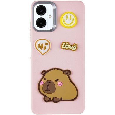 Чехол TPU Leather Toys для Samsung Galaxy A06 Capybara / Pink