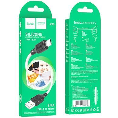 Дата кабель Hoco X90 Cool silicone USB to MicroUSB (1m) White