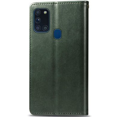 Шкіряний чохол-книжка GETMAN Gallant (PU) для Samsung Galaxy A21s Зелений
