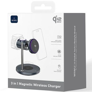 БЗУ WIWU Wi-W041 Space Qi2 3 in 1 wireless charger Black