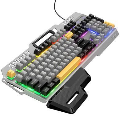 Клавиатура проводная Hoco GM702 Vistoso RGB (English Version) Gray / Black