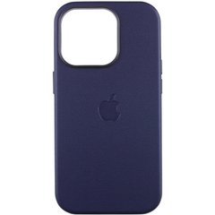 Кожаный чехол Leather Case (AAA) with MagSafe and Animation для Apple iPhone 14 Pro (6.1") Ink