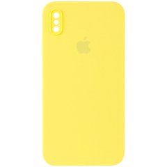 Чехол Silicone Case Square Full Camera Protective (AA) для Apple iPhone XS Max (6.5") Желтый / Yellow