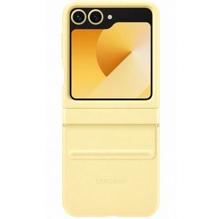 Кожаный чехол Leather Case (AAA) для Samsung Galaxy Z Flip6 Yellow