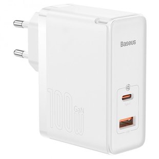 СЗУ Baseus GaN5 Pro Type-C+USB 100W EU (CCGP09020) Белый