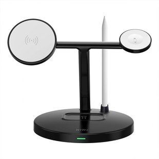 БЗУ WIWU Wi-W032 Magnetic 4 in 1 Cableless Charger Black