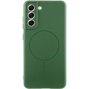 Чехол Silicone Cover Lakshmi Full Camera (AA) with Magnetic Fit для Samsung Galaxy S21 FE Зеленый / Dark green