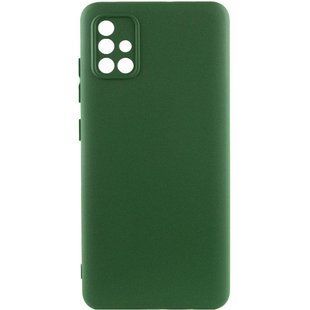 Чехол TPU GETMAN Liquid Silk Full Camera для Samsung Galaxy A71 Зеленый / Dark green