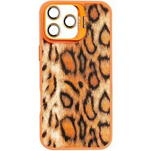 Чехол TPU+PC Wild Leopard with Magnetic Fit and Lens для Apple iPhone 15 Pro (6.1") Orange