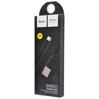 Дата кабель Hoco X5 Bamboo USB to Type-C (100см) Черный