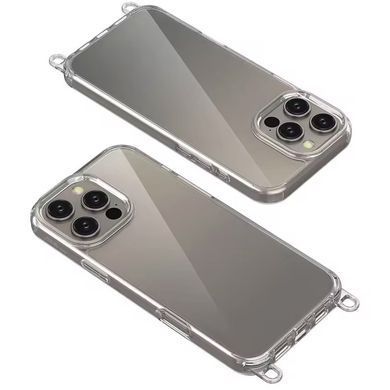 Чехол TPU Transparent with Straps для Apple iPhone 14 Pro Max (6.7") Green / Red