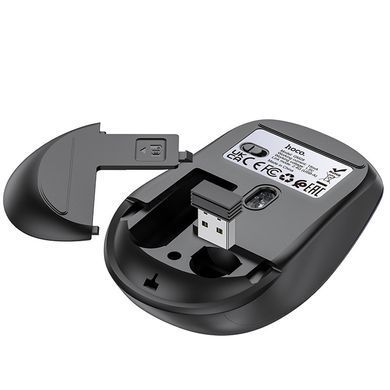 Мышь беспроводная Hoco GM28 2.4G Black / Metal gray