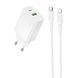 Уценка СЗУ Borofone BAS76A Source PD30W+QC3.0 (1USB-A/1C) + кабель Type-C to Lightning Поврежденная упаковка / White фото 1