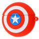 Силиконовый футляр Marvel & DC series для наушников AirPods 1/2 + кольцо Капитан Америка / Красный фото 2