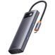 Перехідник HUB Baseus Metal Gleam Series 6-in-1 Multifunctional Type-C (WKWG080013) Gray фото 1