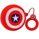 Силиконовый футляр Marvel & DC series для наушников AirPods 1/2 + кольцо Капитан Америка / Красный фото 1