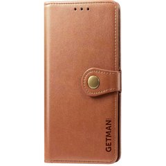 Кожаный чехол книжка GETMAN Gallant (PU) для Xiaomi Redmi Note 8T Коричневый