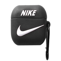 Силіконовий футляр Brand для навушників AirPods 1/2 + карабін Nike Black