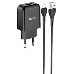 СЗУ HOCO N2 (1USB/2.1A) + USB - Lightning Черный