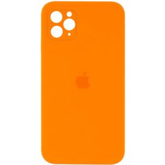 Уценка Чехол Silicone Case Square Full Camera Protective (AA) для Apple iPhone 11 Pro Max (6.5") Эстетический дефект / Оранжевый / Bright Orange