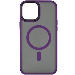 TPU+PC чехол Metal Buttons with MagSafe для Apple iPhone 15 (6.1") Темно-фиолетовый