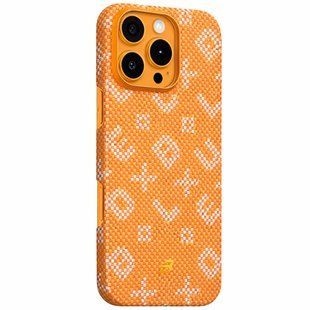 TPU+PC чохол Blueo Gilded Tactile Woven with MagSafe для Apple iPhone 16 Pro (6.3") Orange