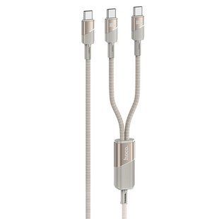 Дата кабель Hoco U139 2in1 Type-C to Type-C/Type-C 100W (1.2m) Gold
