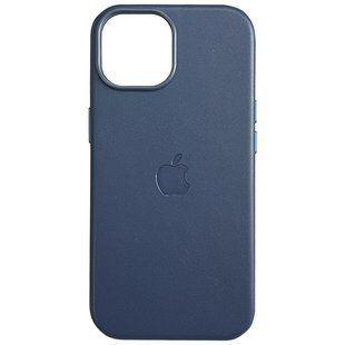 Кожаный чехол Leather Case (AAA) with MagSafe and Animation для Apple iPhone 16 Pro (6.3") Blue