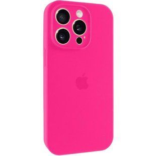 Чехол Silicone Case Full Camera Protective (AA) для Apple iPhone 14 Pro (6.1") Розовый / Barbie pink