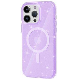 Чехол TPU Galaxy Sparkle Magnetic Fit для Apple iPhone 15 Pro Max (6.7") Purple+Glitter