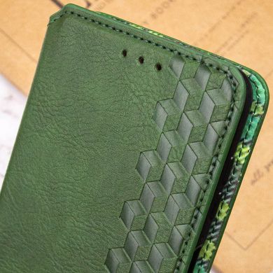 Кожаный чехол книжка GETMAN Cubic (PU) для Xiaomi Redmi 13C / Poco C65 Зеленый