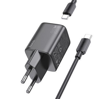 СЗУ Hoco N40 Mighty 1C PD20W + Type to Type-C Black