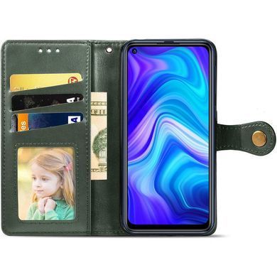 Шкіряний чохол-книжка GETMAN Gallant (PU) для Xiaomi Redmi Note 9 / Redmi 10X Зелений