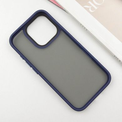 TPU+PC чохол Metal Buttons для Apple iPhone 16 Pro (6.3") Синій / Navy Blue