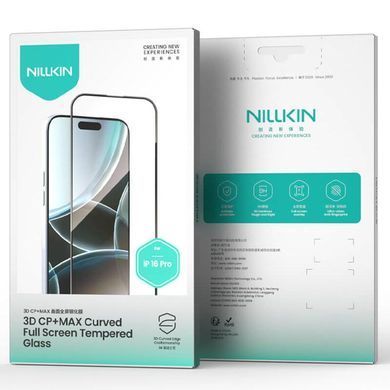 Защитное стекло Nillkin (CP+ max 3D) (full glue) для Apple iPhone 16 Pro (6.3") Черный