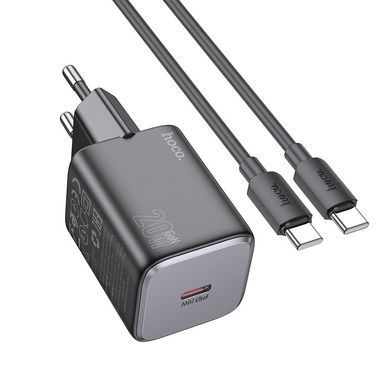 СЗУ Hoco N40 Mighty 1C PD20W + Type to Type-C Black