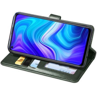 Шкіряний чохол-книжка GETMAN Gallant (PU) для Xiaomi Redmi Note 9 / Redmi 10X Зелений