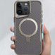 TPU+PC чохол Metal Buttons with Magnetic Fit Carbon Ring для Apple iPhone 16 Pro (6.3") Сірий фото 2