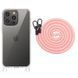 Чехол TPU Transparent with Straps для Apple iPhone 14 Pro Max (6.7") Light Pink